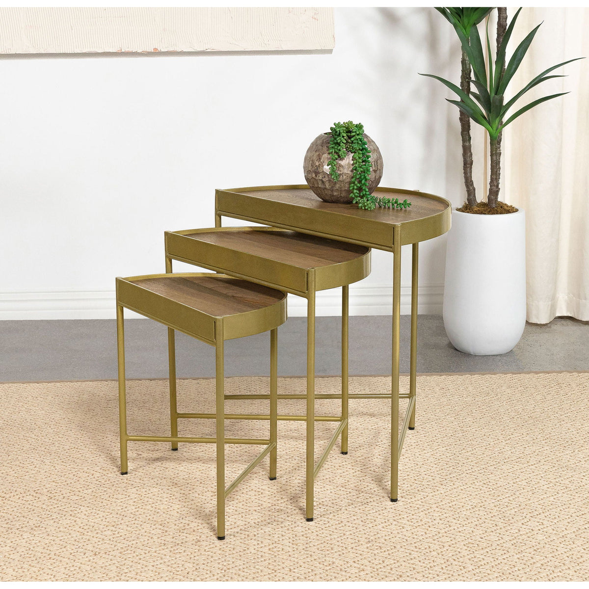 Darlene - 3 Piece Nesting Table Set - Brown
