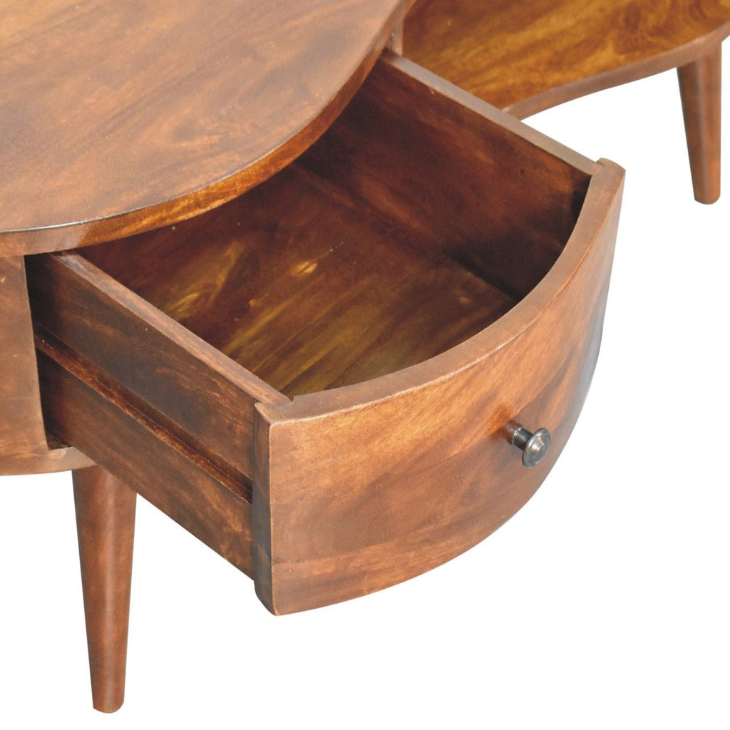 Wave Coffee Table With 1 Drawer