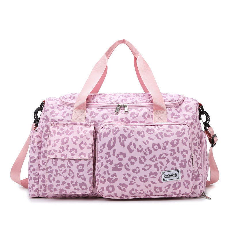 Leopard Print Large Capacity Travel Shoulder Bag Zebra Print Retro