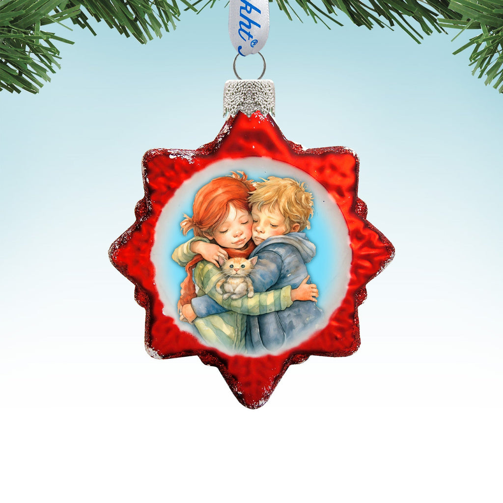 Brother and Sister Mercury Glass Ornaments by G. Debrekht - Christmas Decor - 776011