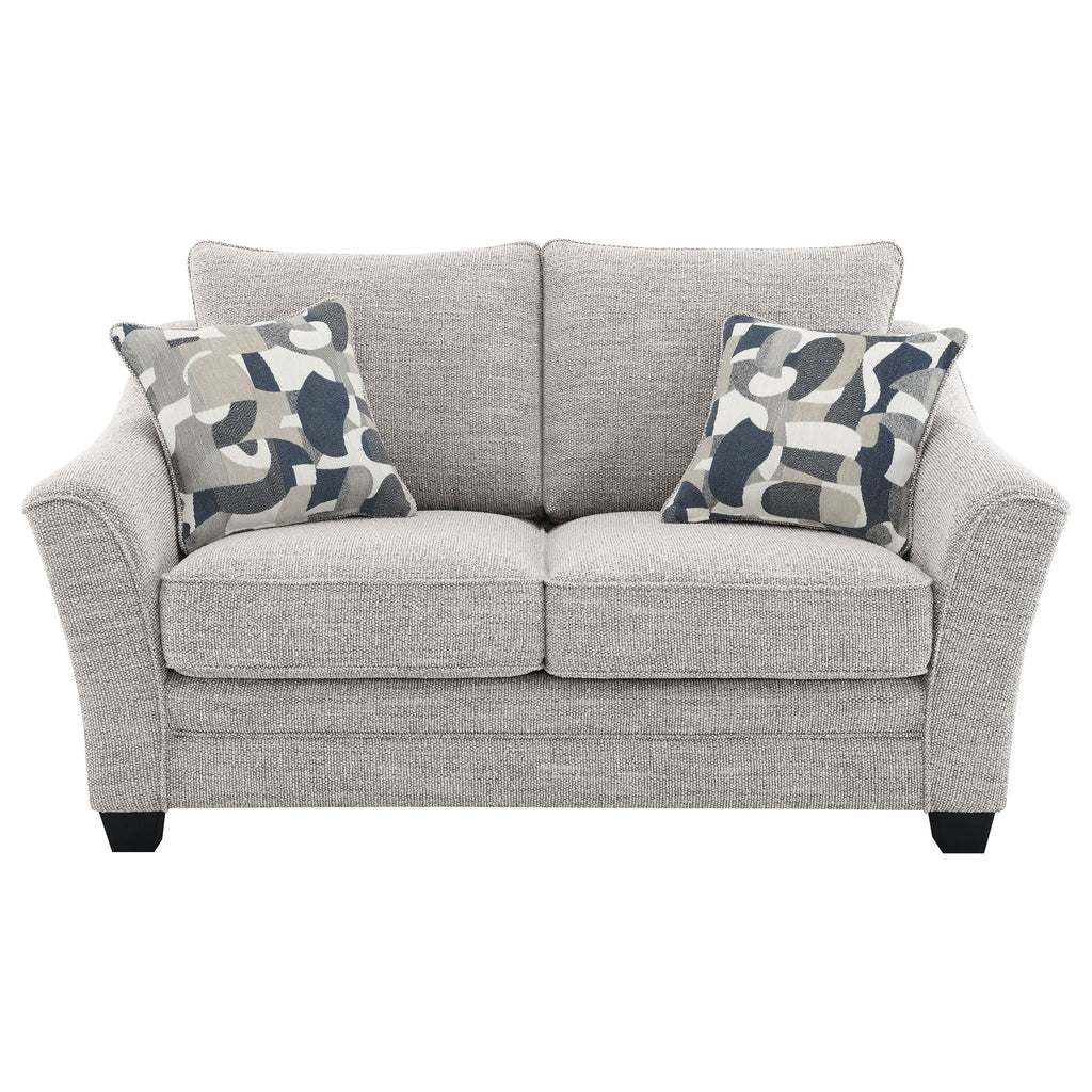 Lido - Upholstered Loveseat With Tapering Block Legs - Light Gray