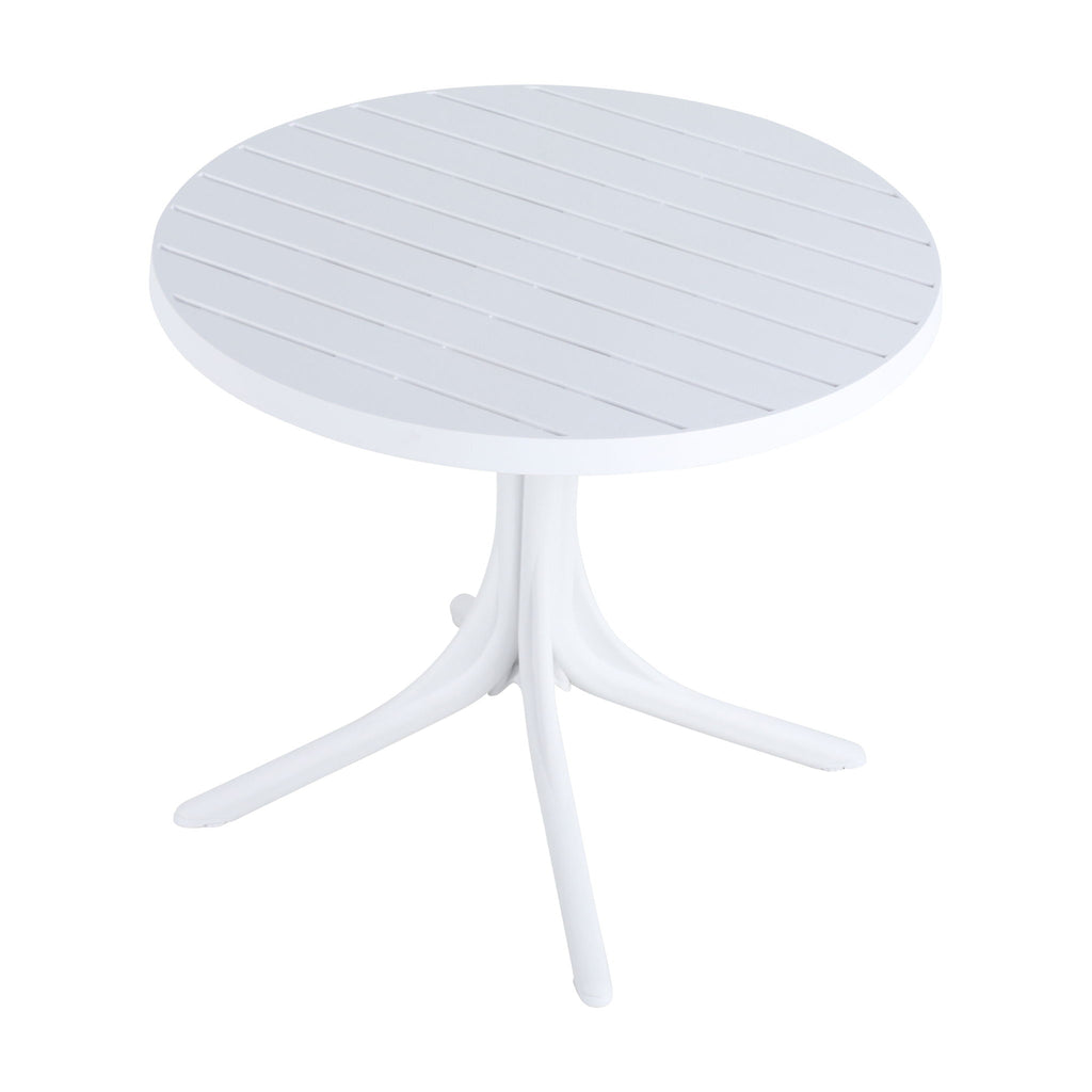 4 Modern Stackable Plastic Armchair Matched With Round Table