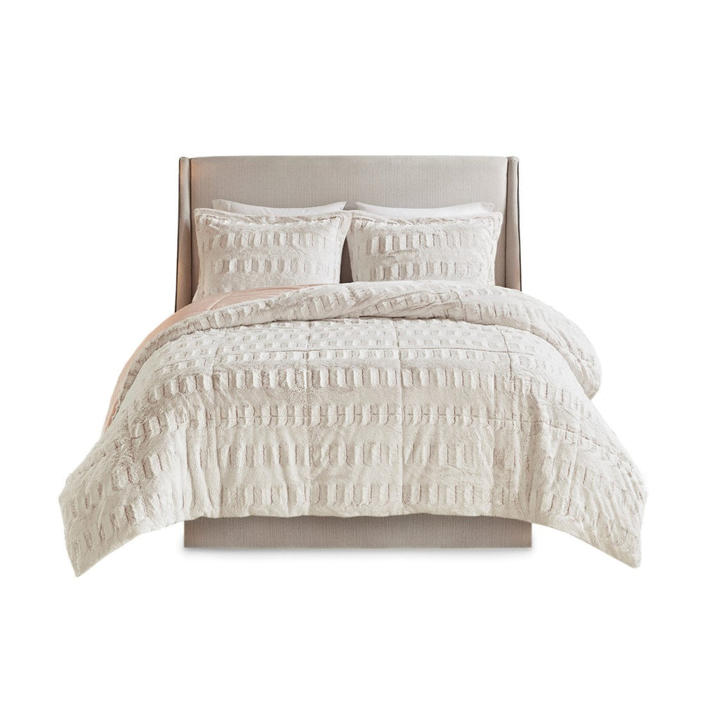 King/Cal King Back Print Long Fur Comforter Mini Set