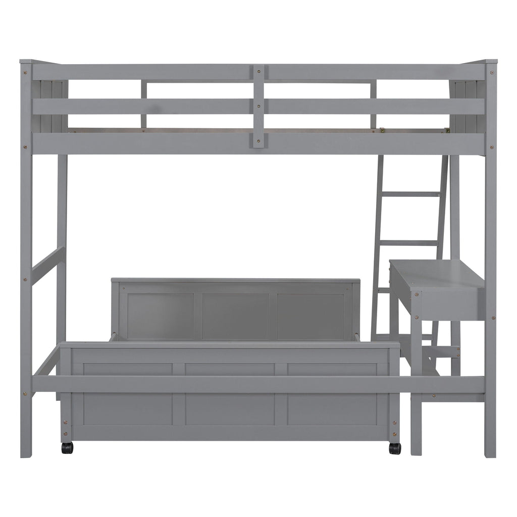Full Over Full Bunk Bed With Desk