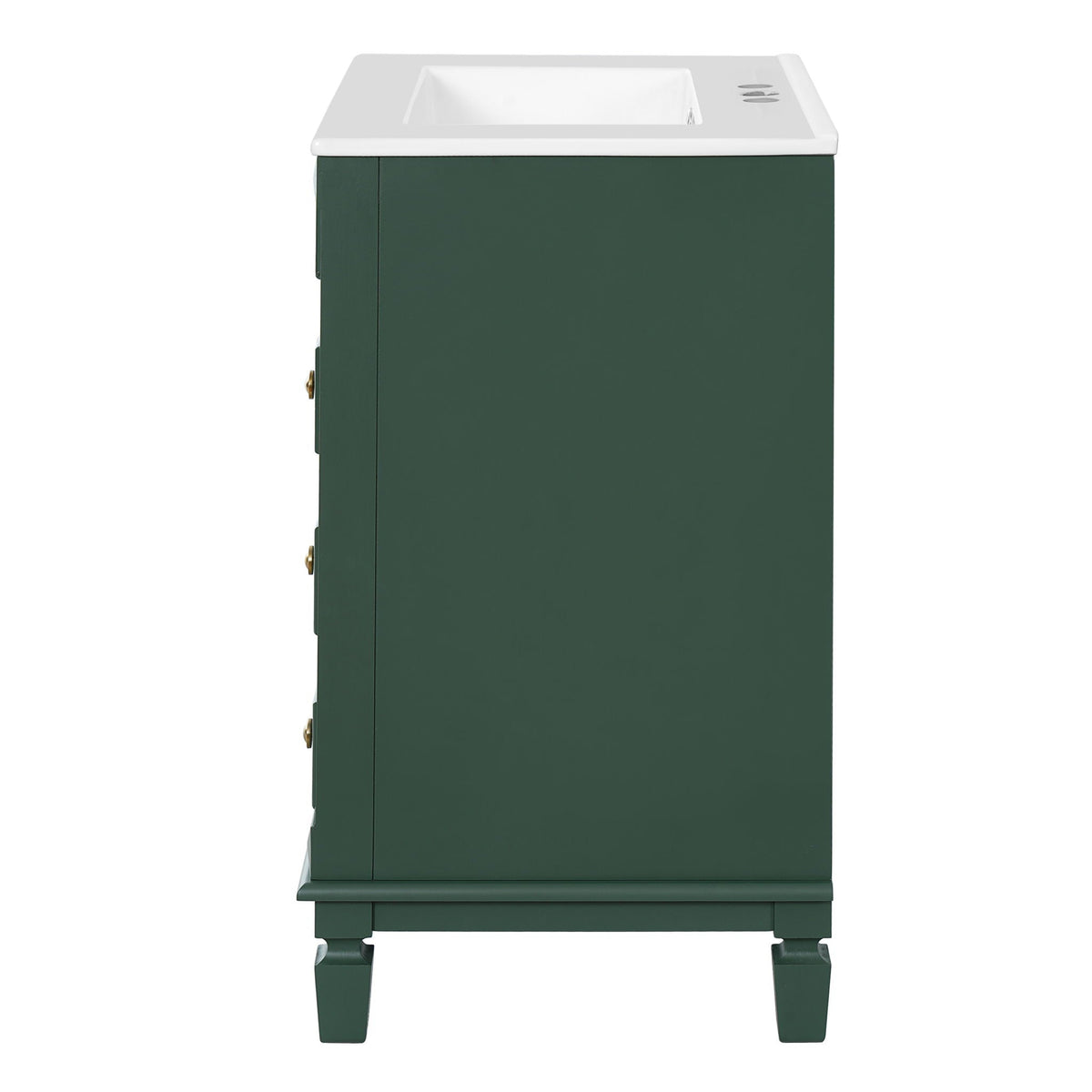 Bathroom Vanity With Sink, Compact Cabinet & 2 Drawers And Adjustable Shelf