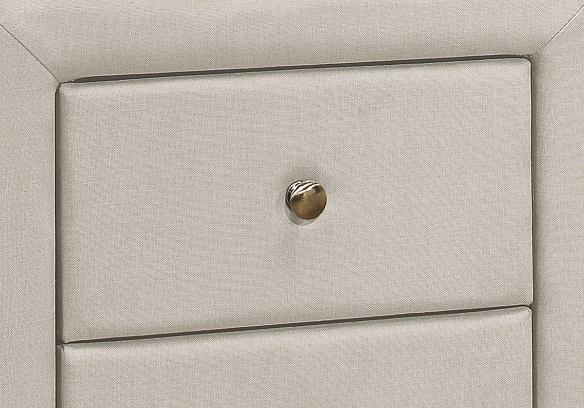 Nightstand With Storage Drawer, Upholstered, Transitional