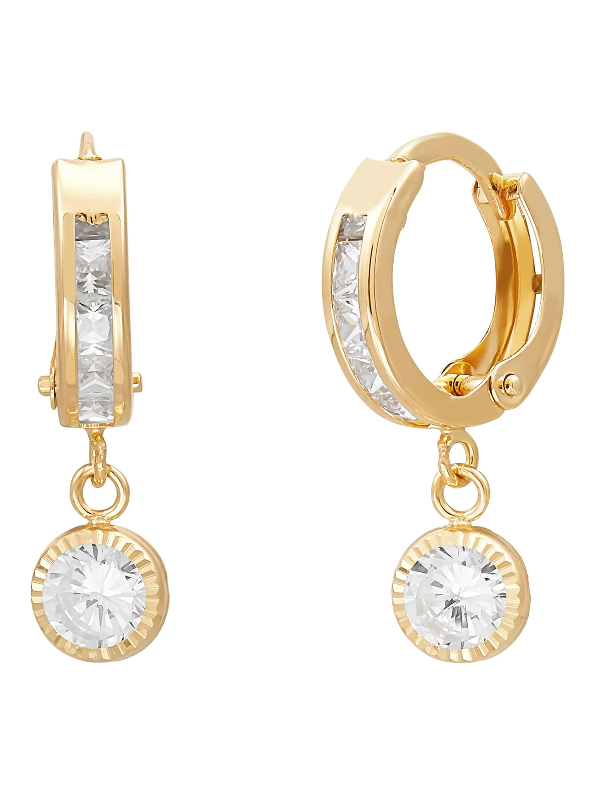 Cubic Zirconia Earrings in 10K Yellow Gold
