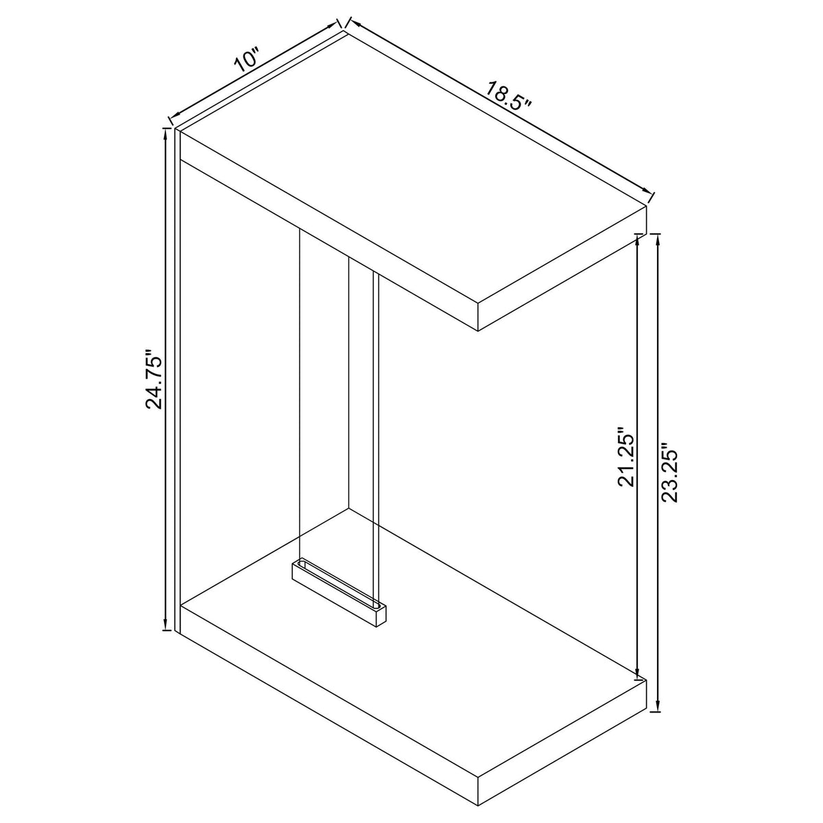 Sampson - C Shaped Side Table - Gray