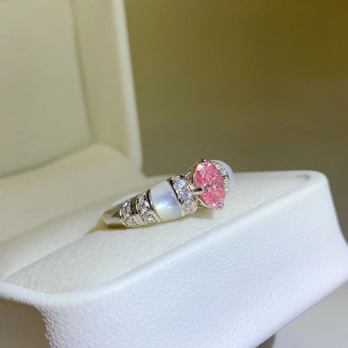 1 Carat Pink Oval-Cut Sparkala™ Pure Sterling Silver Ring