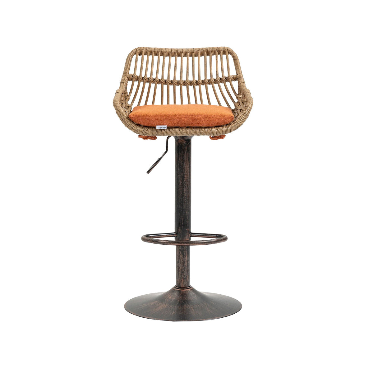 Modern Swivel Bar Stools Adjustable Counter Chairs With Footrest (Set of 2)