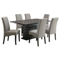 Wendell - 7 Piece Dining Set With Pedestal Table And Chairs - Gray