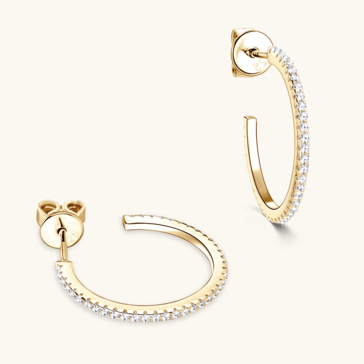 Inlaid Sparkala™ Pure Sterling Silver C-Hoop Earrings
