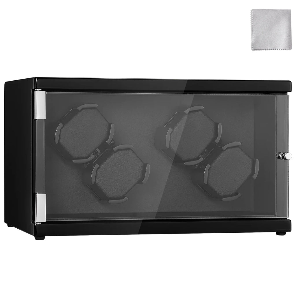 Watch Winder for 4 Automatic Watches with 2 Quiet Japanese Mabuchi Motors