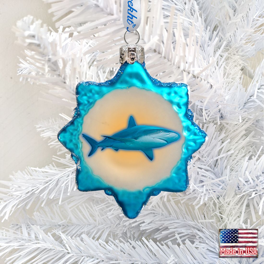 Shark Mercury Glass Ornament by G. DeBrekht - Coastal Holiday Decor - 776287