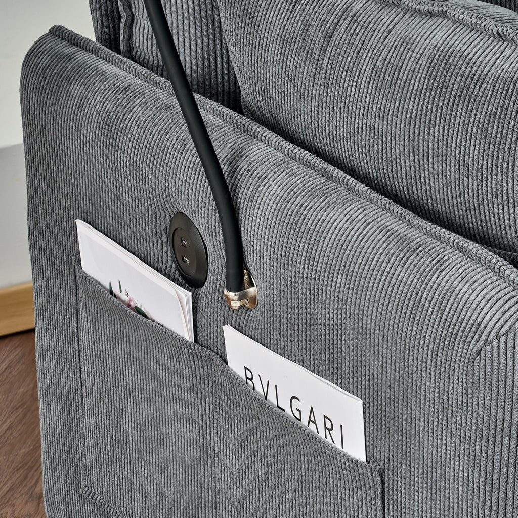 Comfy Oversized Chaise Lounge Chair With Ottoman And Storage