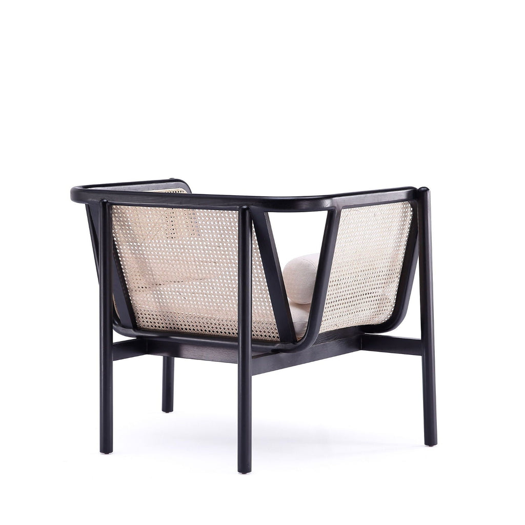 Versailles - Accent Armchair With Rattan Frame - Cream