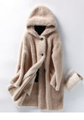 Women's Hooded Lambswool Warm Coat