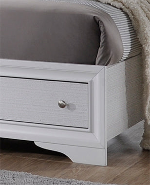 Traditional Style Queen 4 Pc Storage Bedroom Set Made with Wood in White