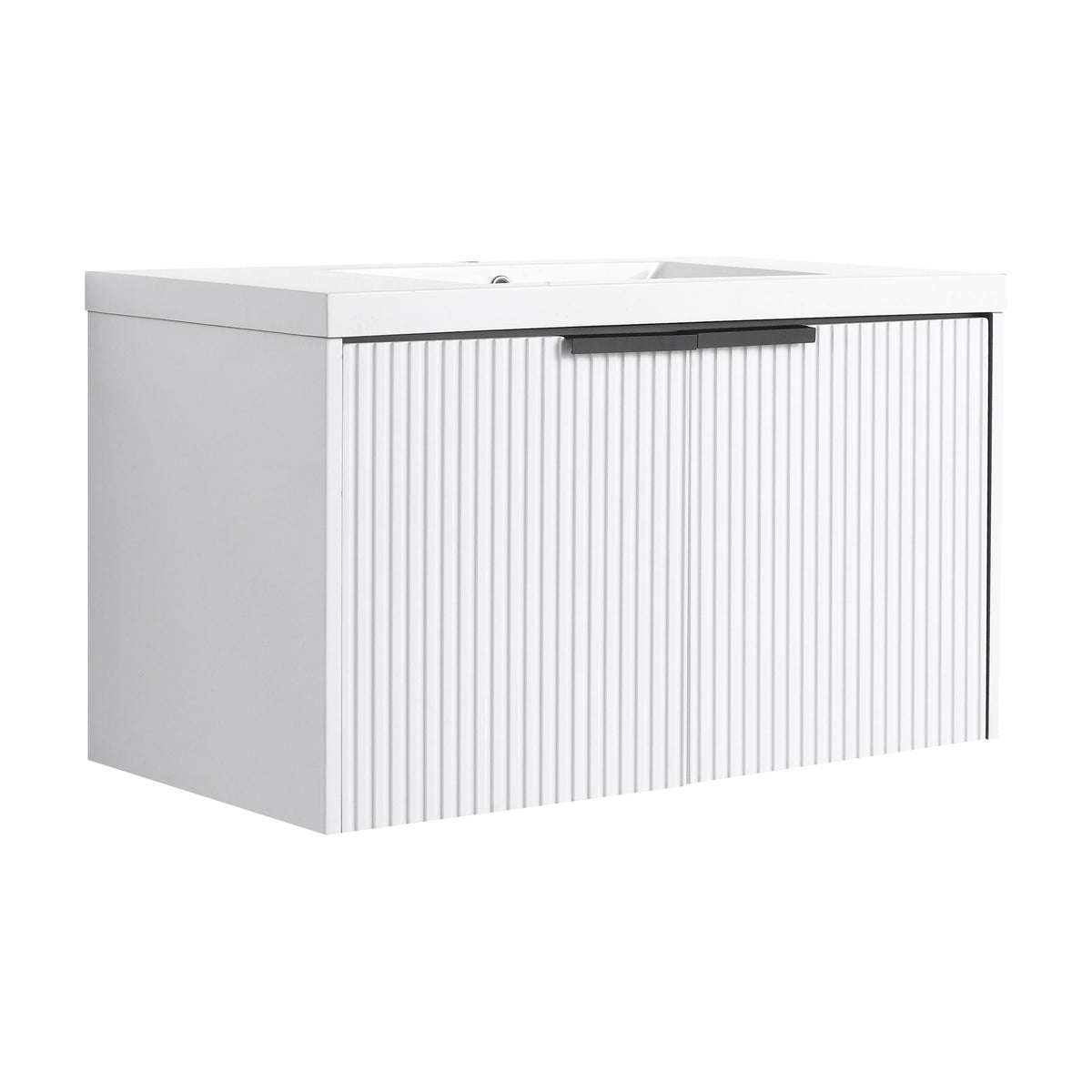 Contemporary Wall Mounted Bathroom Vanity With Resin Double Sink