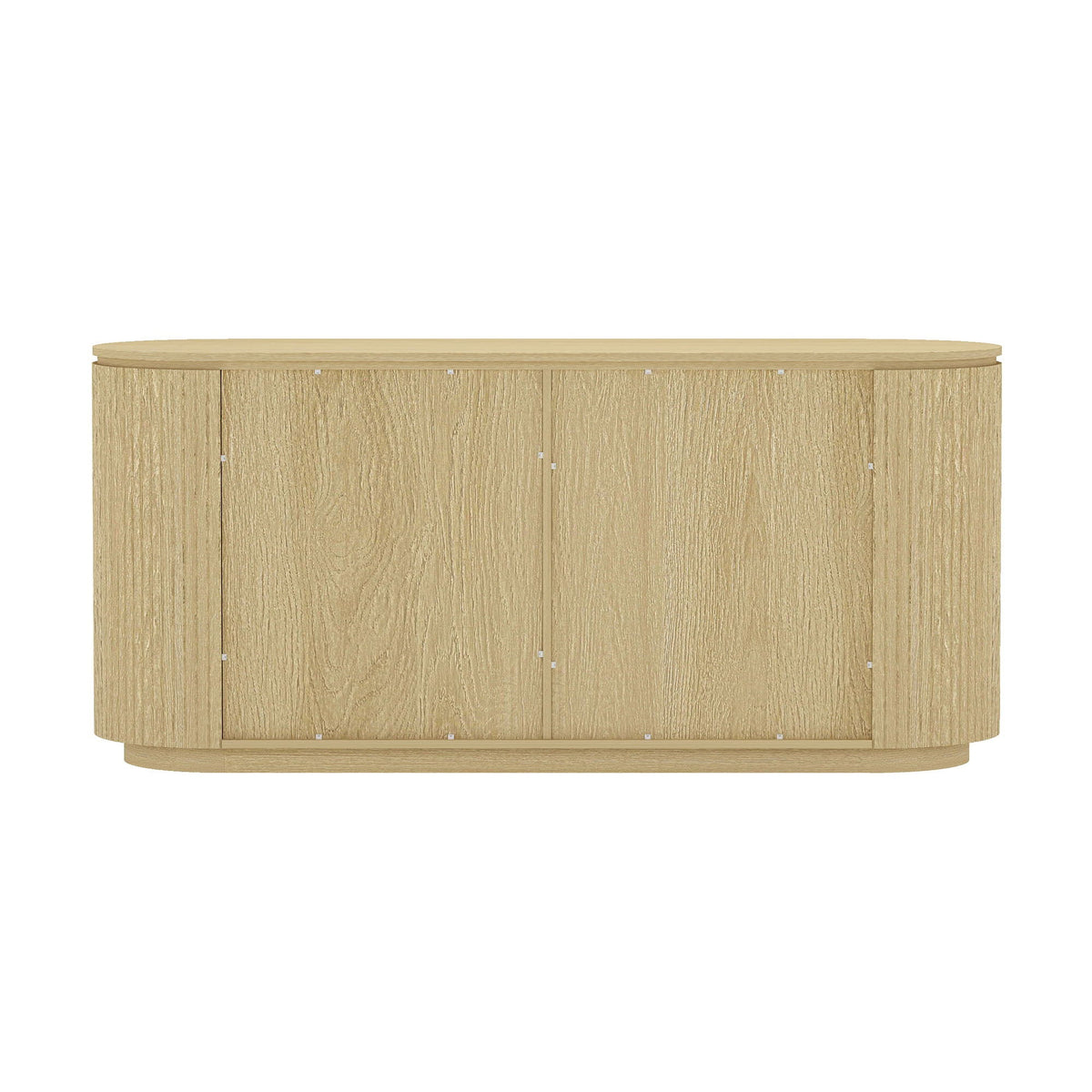 Olivia - Sideboard With 4 Adjustable Shelves With Handle Free Doors And Rounded Edges - Oak