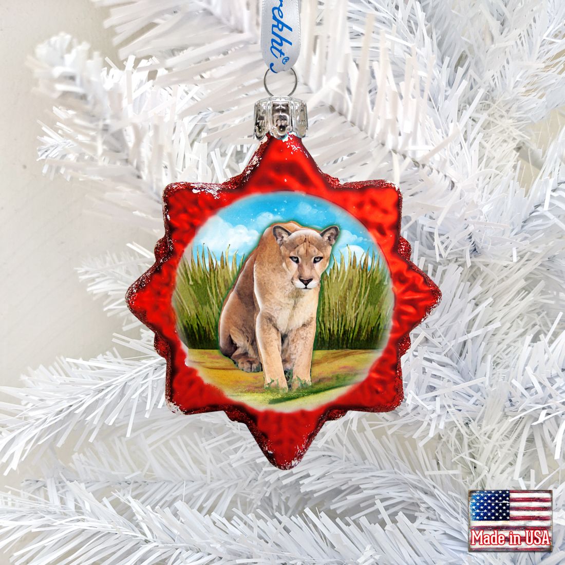 Lion Safari Mercury Glass Ornament by G. DeBrekht - Wildlife Holiday Decor - 771044