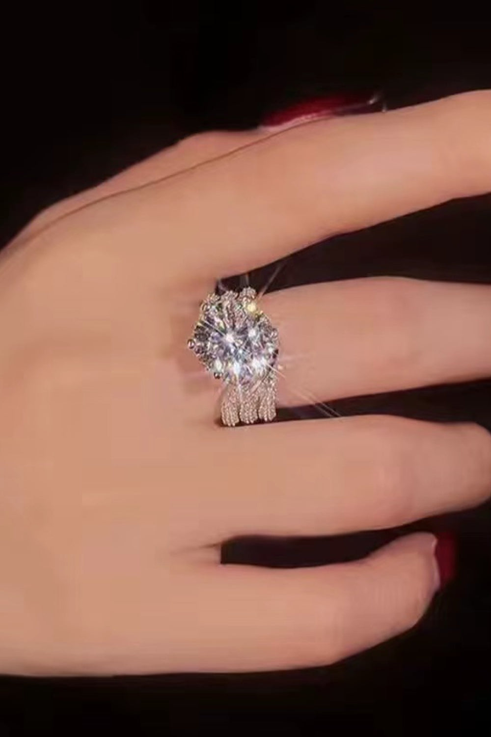 Adored 3 Carat Brilliant Round Cut Sparkala™ Three-Layer Ring