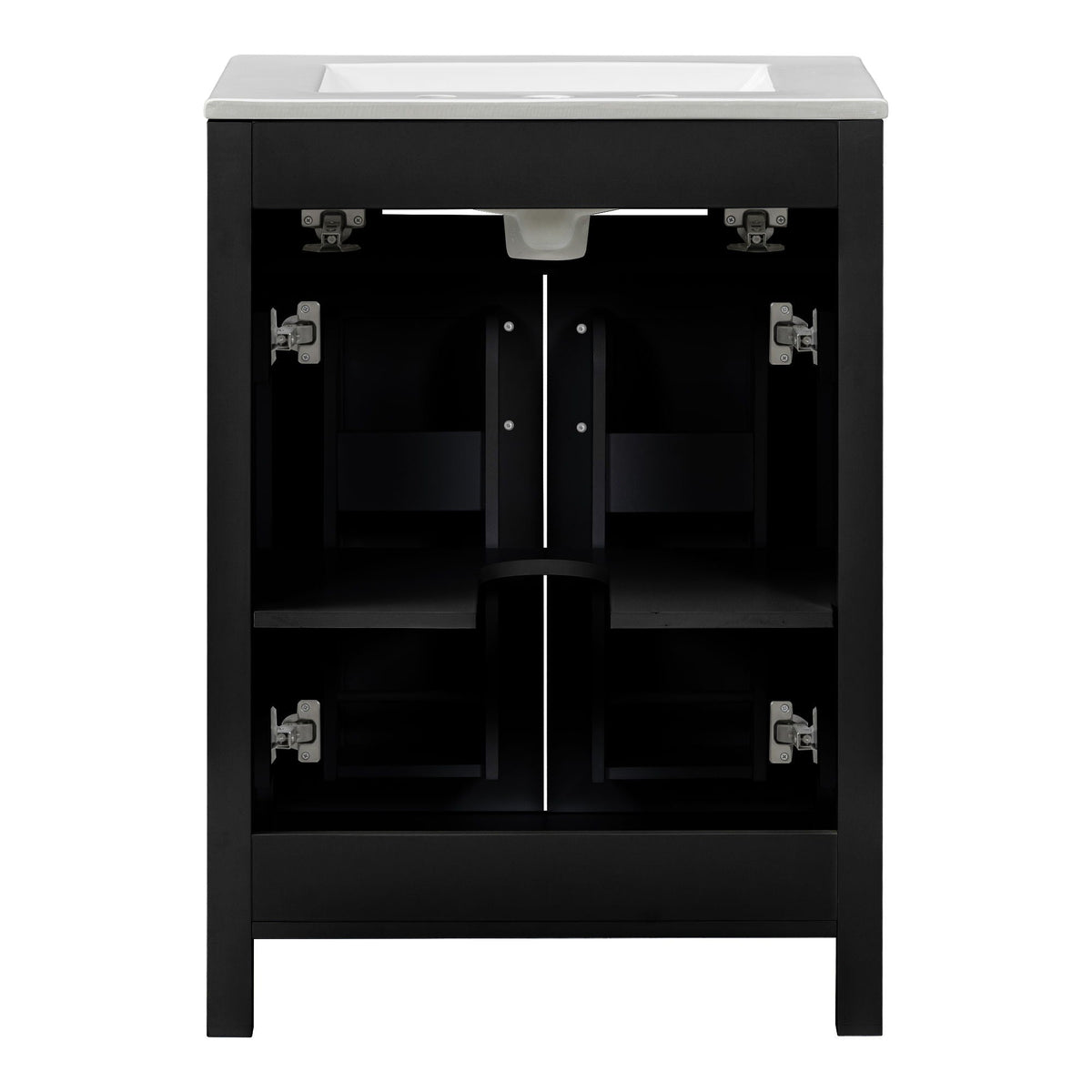 Bathroom Vanity Combo With Ceramic Sink, Luxurious Space-Saving Vanity, 2 Soft Close Doors