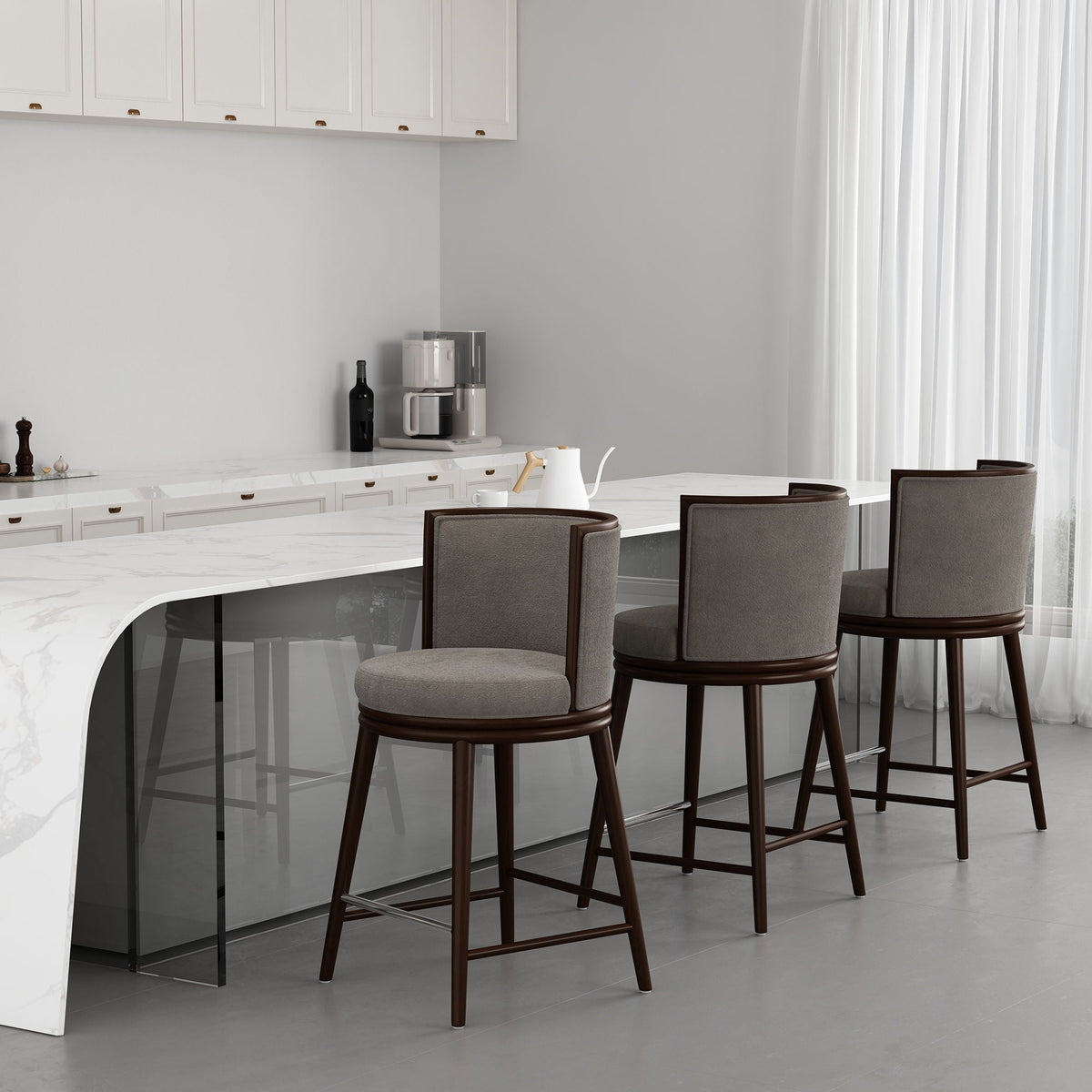 Evalyn Dove - Counter Stool - Griege