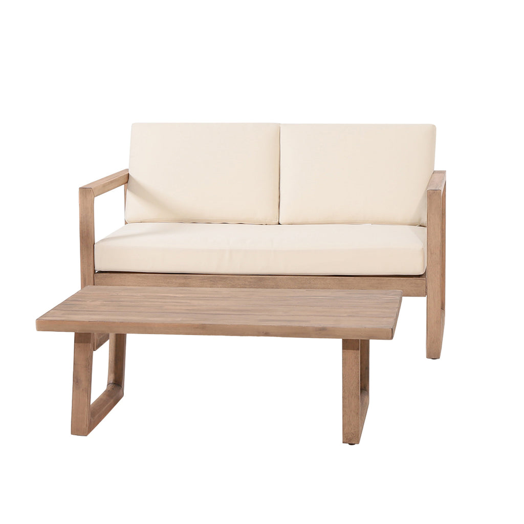 4-Pieces Acacia Wood Patio Furniture Set