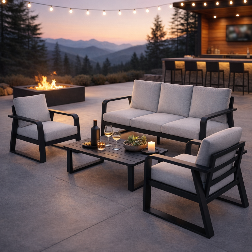 FR One Three-Seater + Two Single Seats + One Coffee Table