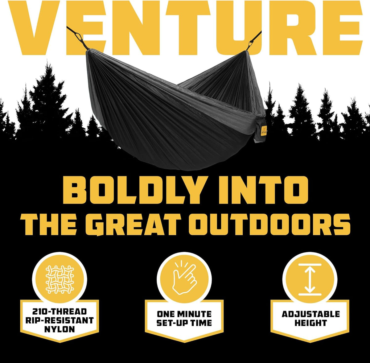 Camping Hammock – up to 500Lbs Portable Hammock with Tree Straps - Travel, Backpacking, Hiking, Outdoors Camping Gear - Single or Double