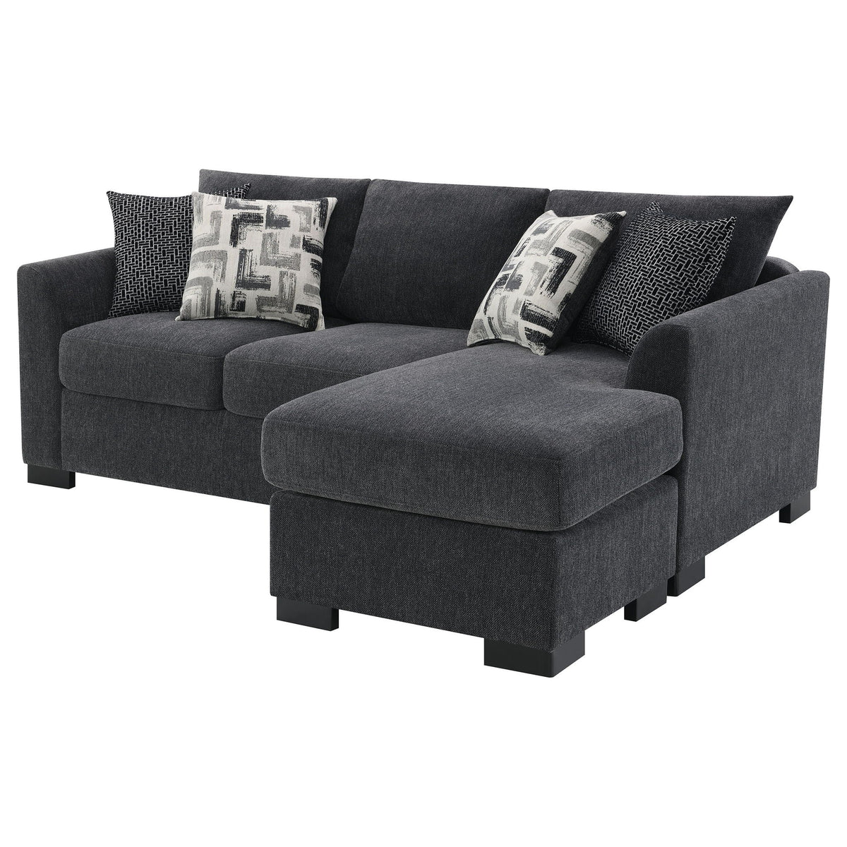 Pacheco - Upholstered Sleeper Sectional Chaise Sofa With Pocket Coils And Reversible Cushions - Dark Gray