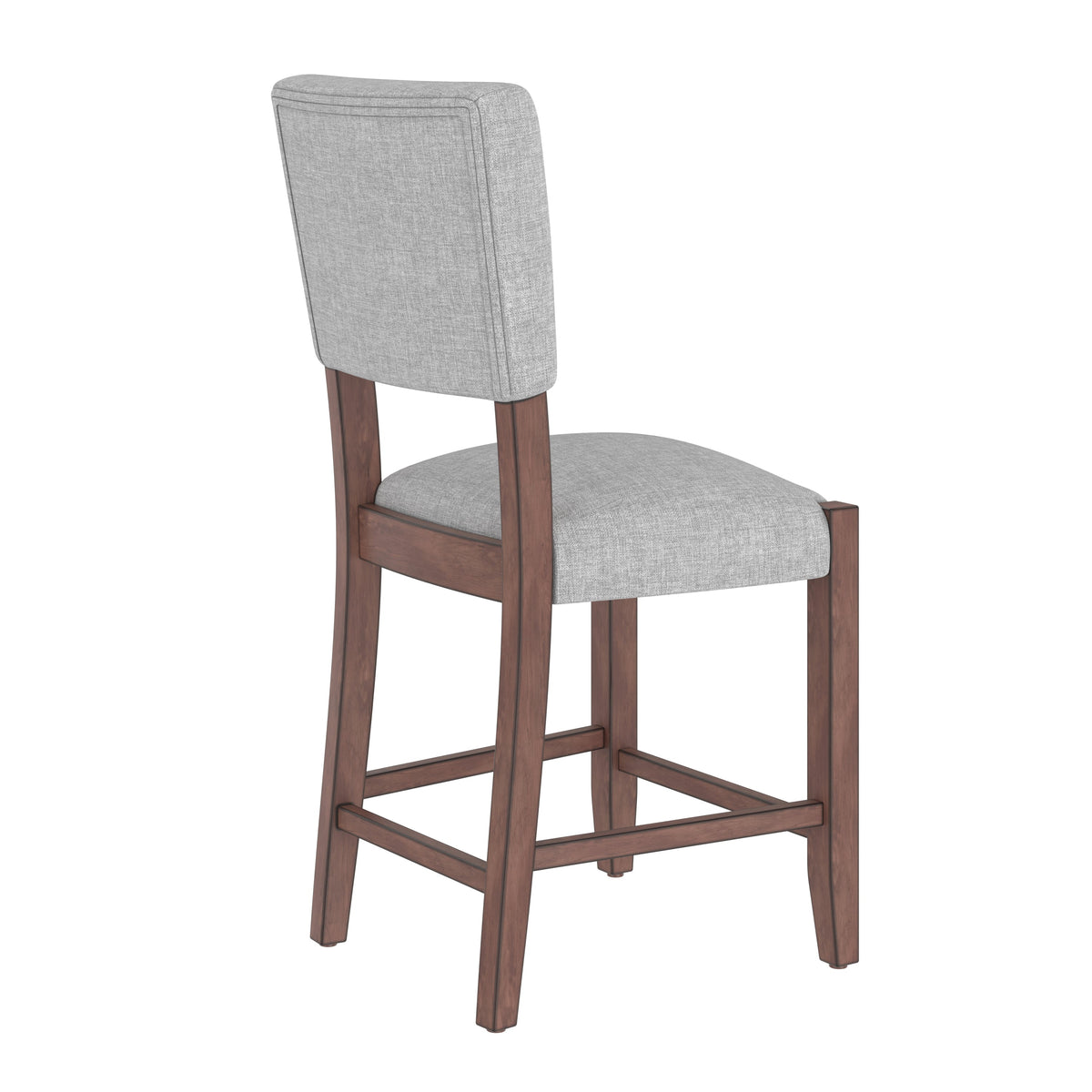 Set of 4 Mid-Century Modern Linen Upholstered Bar Stools