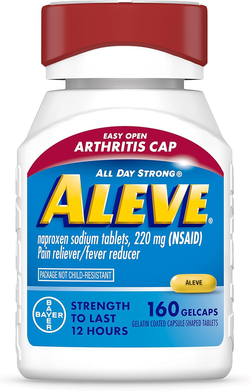 Gelcaps with Easy Open Arthritis Cap, Naproxen Sodium, Medication for Arthritis Pain, 160 Count