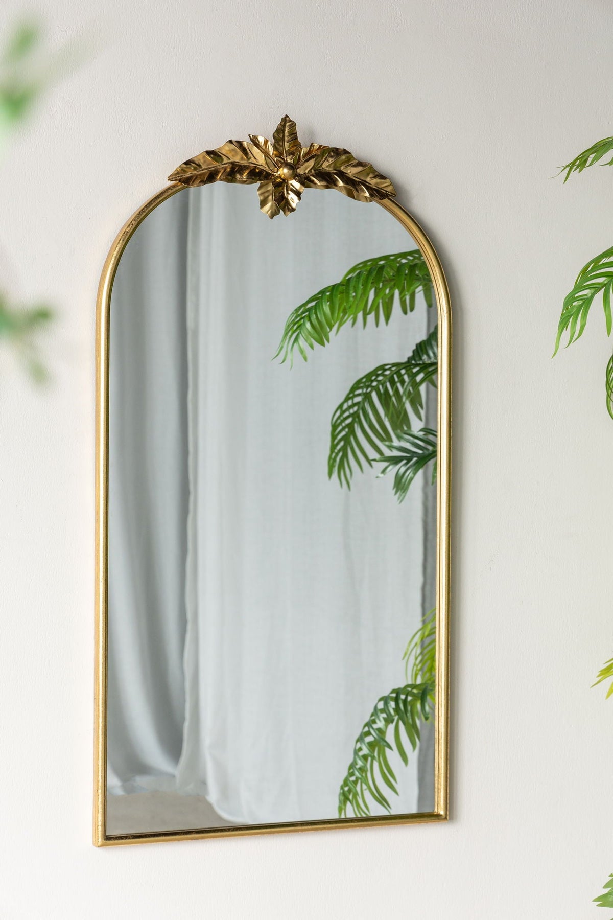 Arched Wall Mirror With Metal Frame, Wall Mirror For Living Room