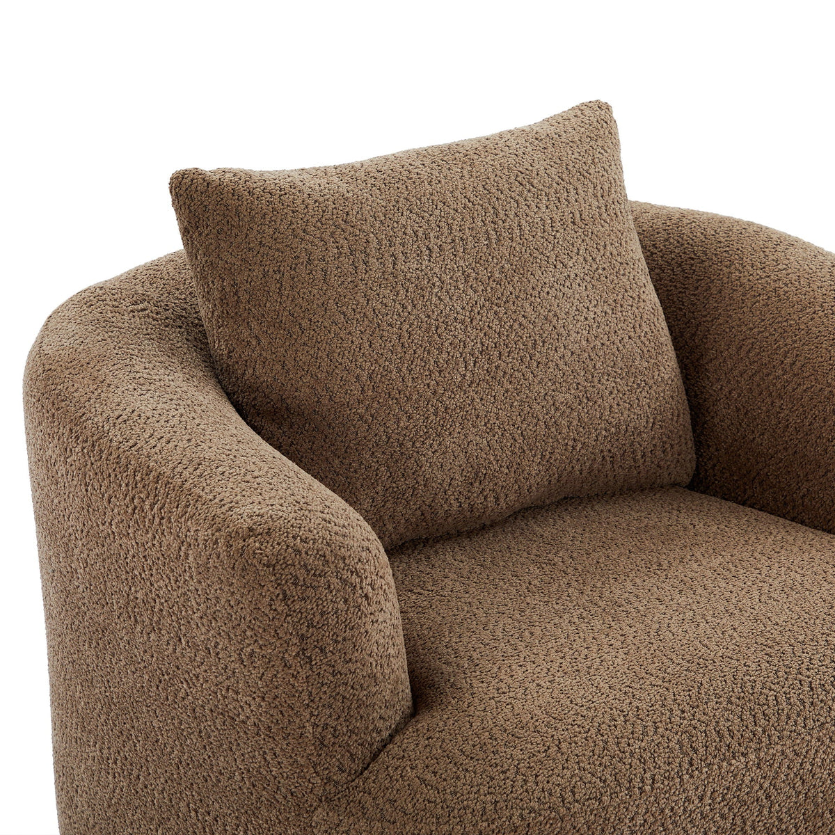 360° Swivel Barrel Sofa Chair With Throw Pillow, Upholstered Accent Chair