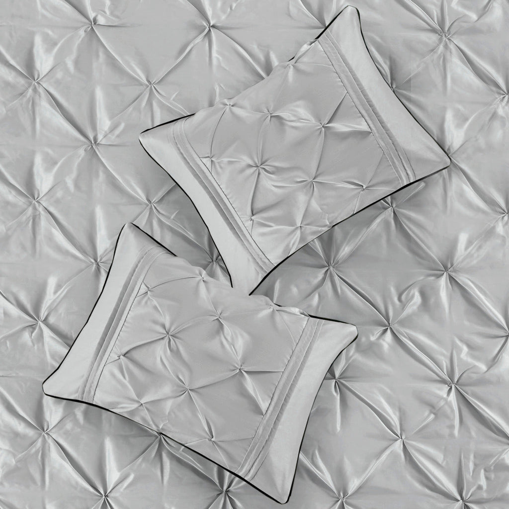 7 Piece Tufted Comforter Set Grey King