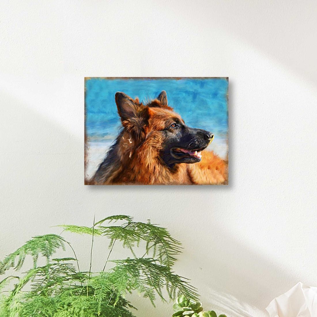 Amadeus German Shepherd Wooden Wall Art by Nature Wonders - Pets Dog and Cats Decor - 95343B