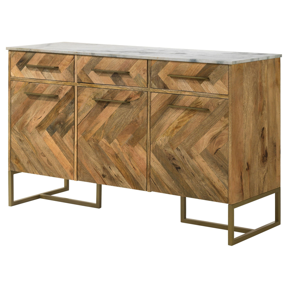 Paloma - 3 Door Herringbone Accent Cabinet - Natural
