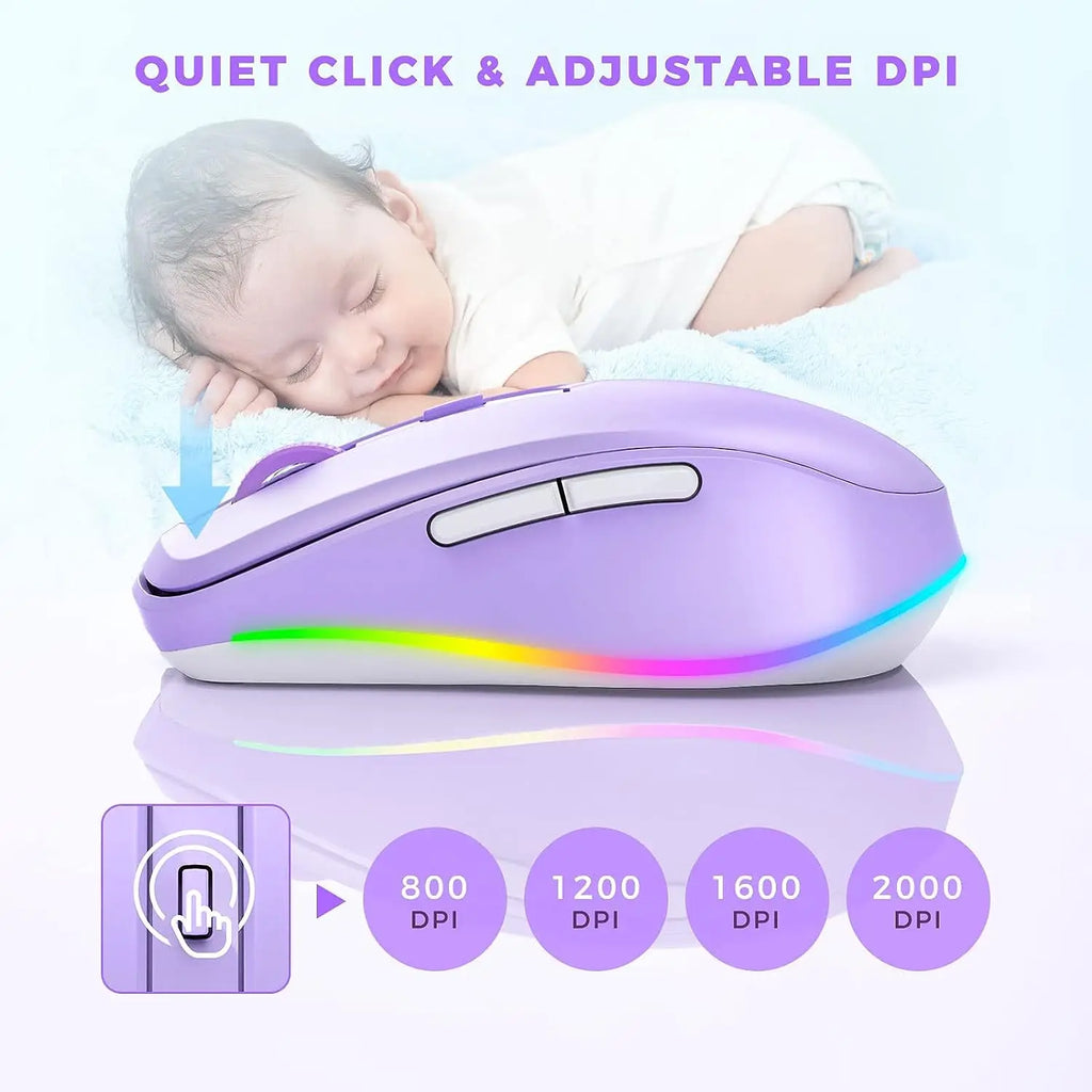 Wireless Mouse Jiggler LED Rechargeable Moving Mouse Mover for Laptop with Undetectable Random Movement Keeps Computers Awake
