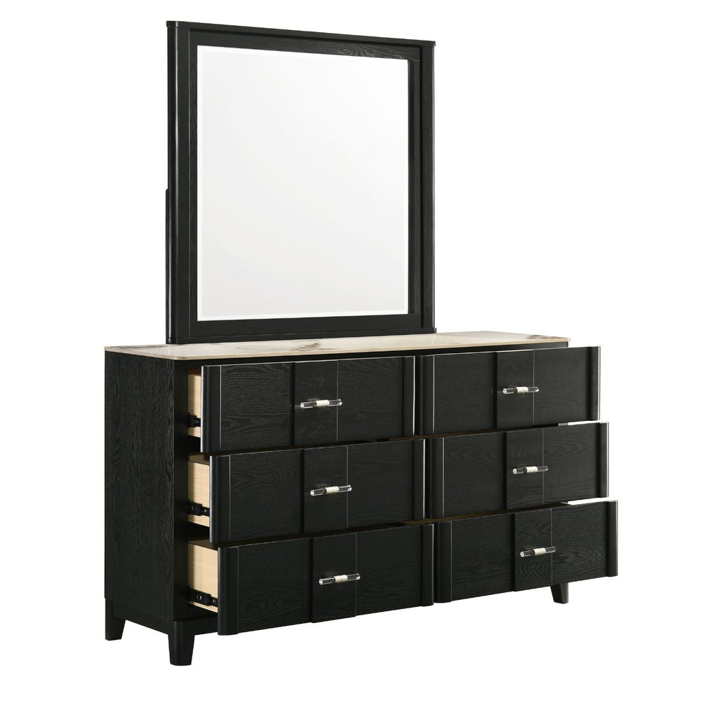 Opel - 6 Drawer Dresser - Black