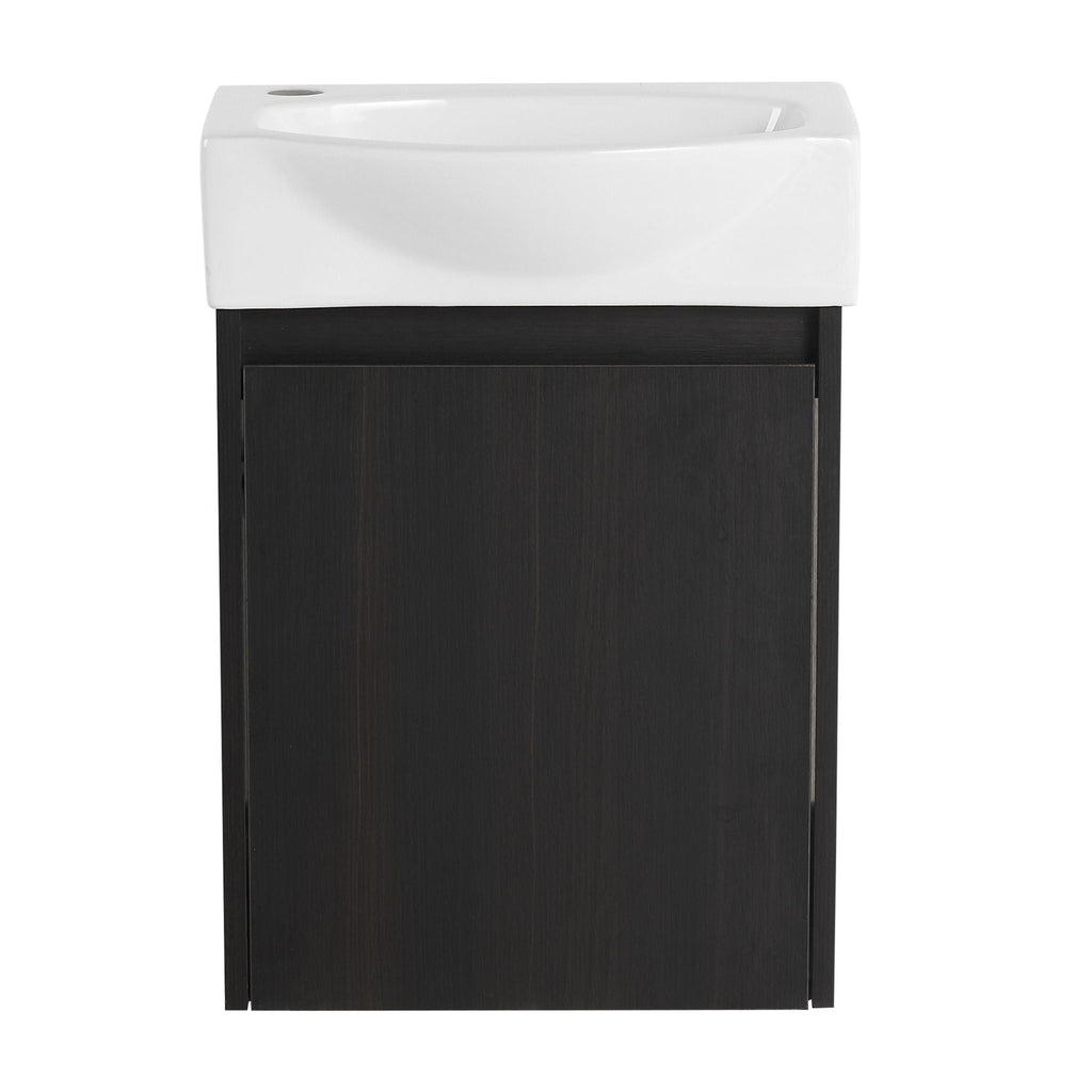 Modern Bathroom Vanity With Ceramic Basin, Wall Mounted Floating Sink Combo, Storage Cabinet