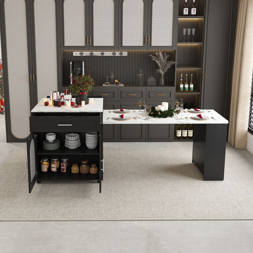Expandable Kitchen Island With Power Outlet