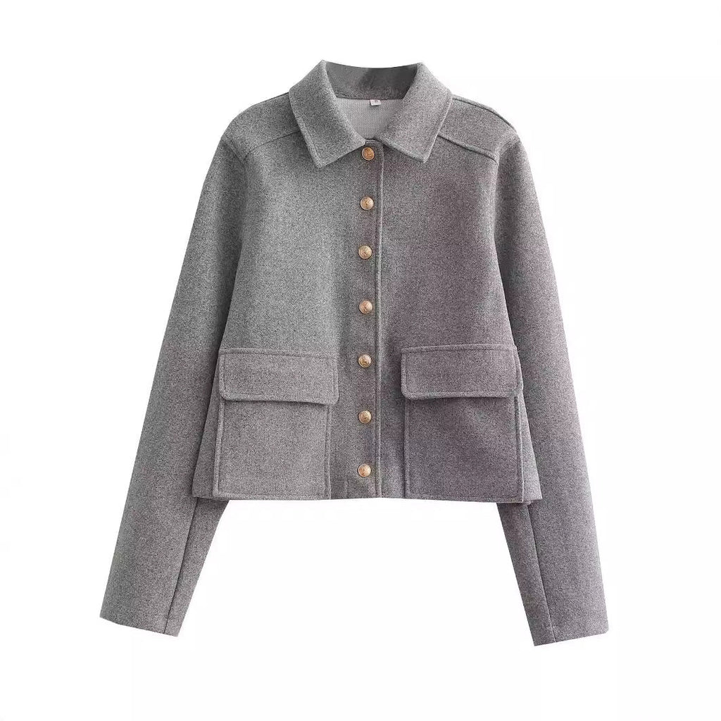 Women's Soft Metal-buckle Decorated Coat