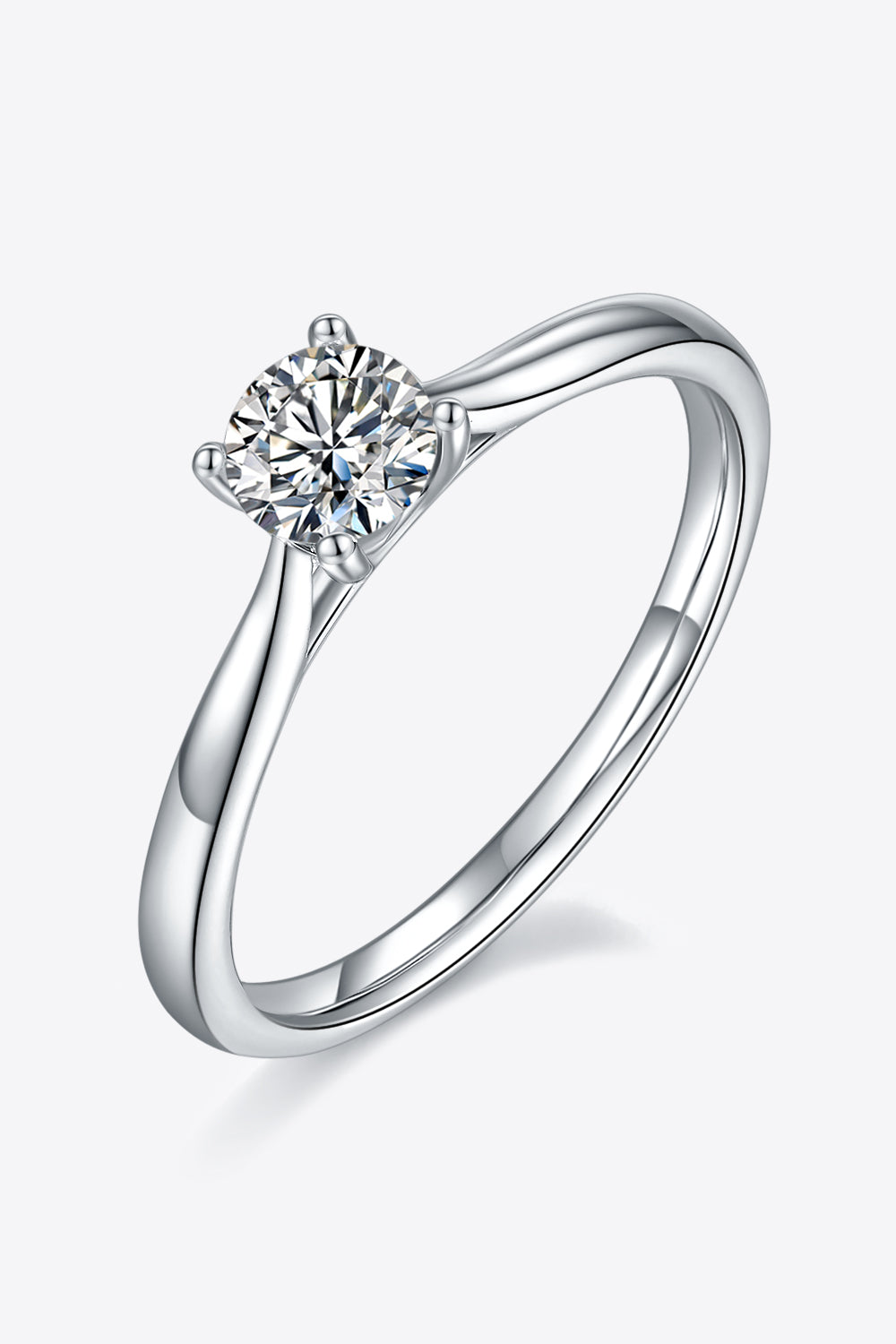 Sparkala™ Platinum Over Pure Sterling Silver Solitaire Ring