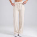 Womens High-Waisted Drawstring Wide-Leg Yoga Pants