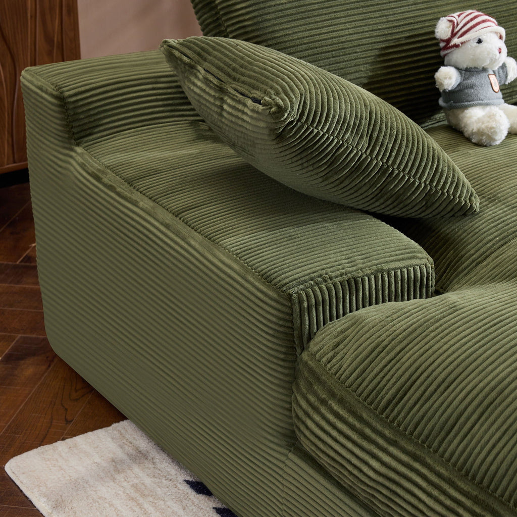 Compressed Sofa With 3 Back Cushions, 2 Throw Pillows
