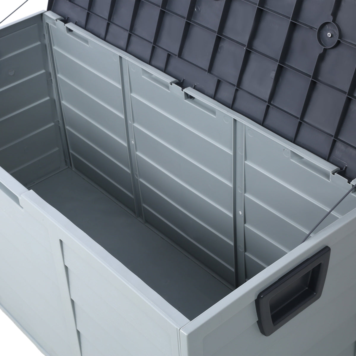 All Weather UV Pool Deck Box Storage Shed Bin with Wheels