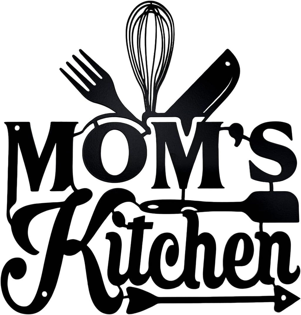 Kitchen Wall Art Decor,Black Kitchen Metal Sign for Kitchen Decoration, Metal Sign Rusticfarmhouse Kitchen Decor Hanging Decorative 11.5 X 10.6 Inch