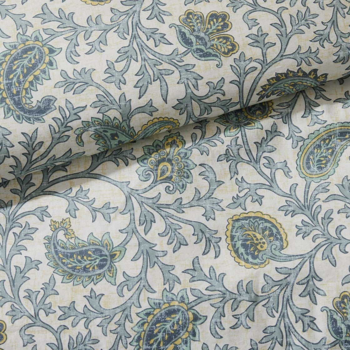 9 Piece Cotton Percale Comforter Set Aqua